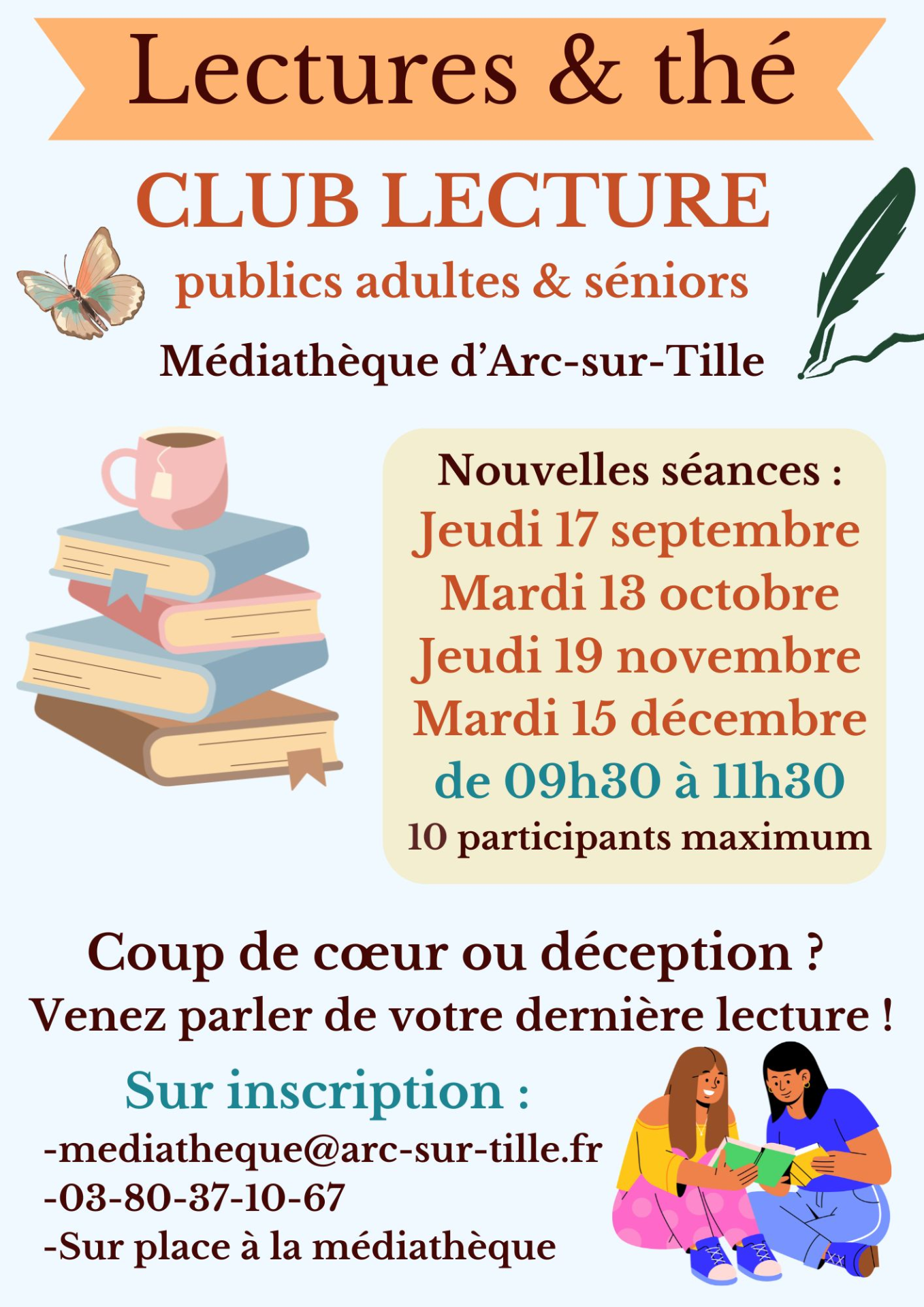affiche club lecture avec dates
